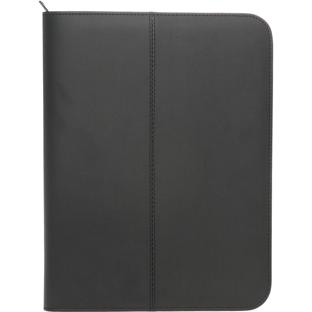 Personalized Zippered Black Leather Portfolios | PF60 - Discountmugs