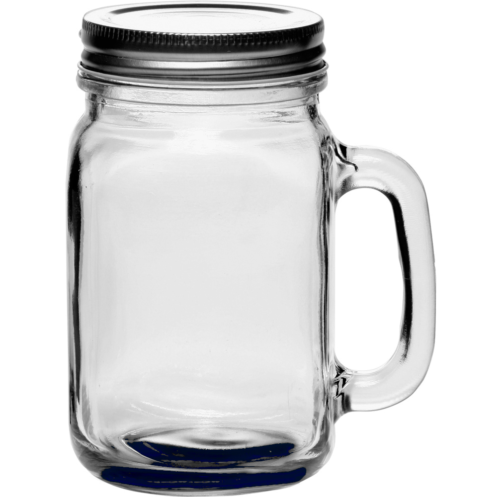 Personalized 16 oz. Libbey Handle Mason Jars with Lids 97084L
