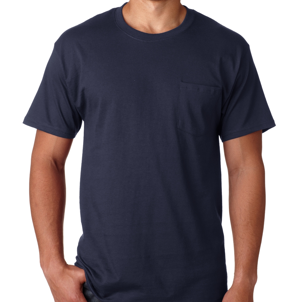 Printed Hanes Tagless T-shirts with Pocket | 5590 - DiscountMugs