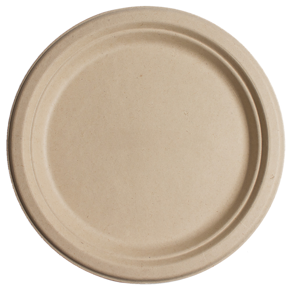 Printed 6.75 Inch Kraft Round Compostable Paper Plates |TSCPK675 ...