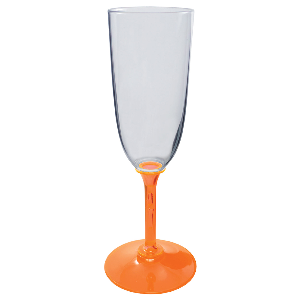 Personalized 7 oz. Colored Stem Plastic Champagne Flutes HWC7