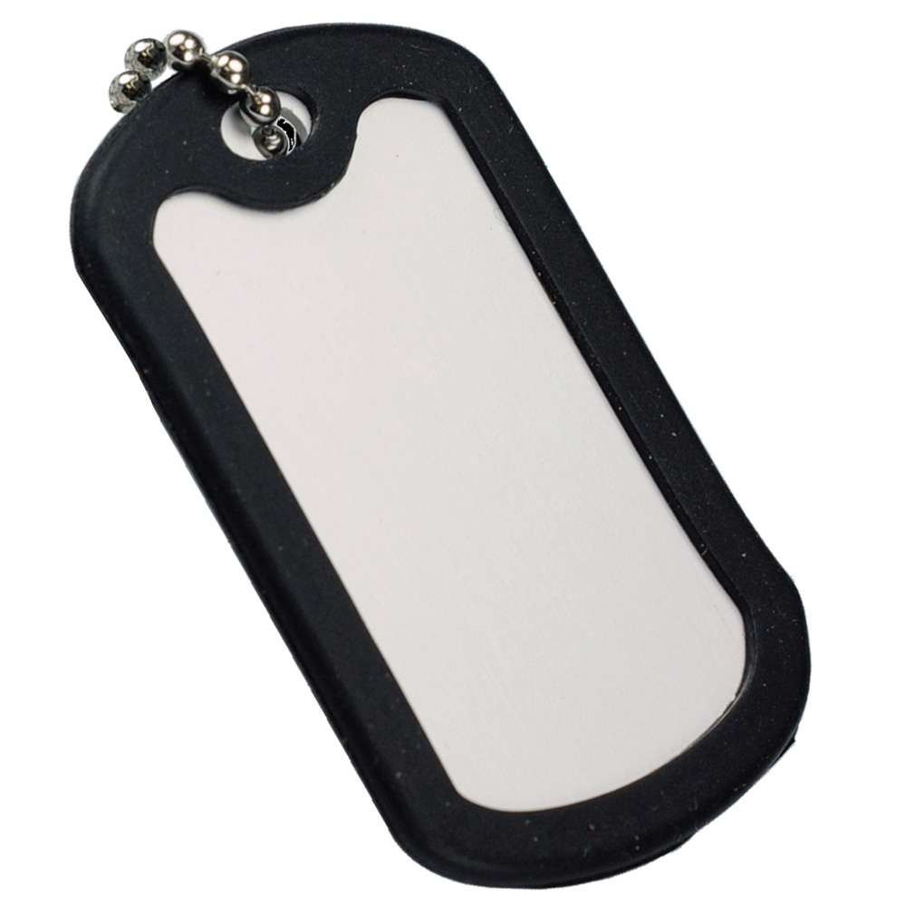 Personalized Black Trim Aluminum Dog Tags CPS0143 DiscountMugs