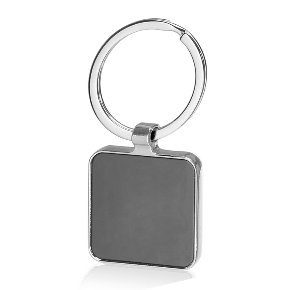 Custom Black Square Metal Keychains | KEY134 - DiscountMugs