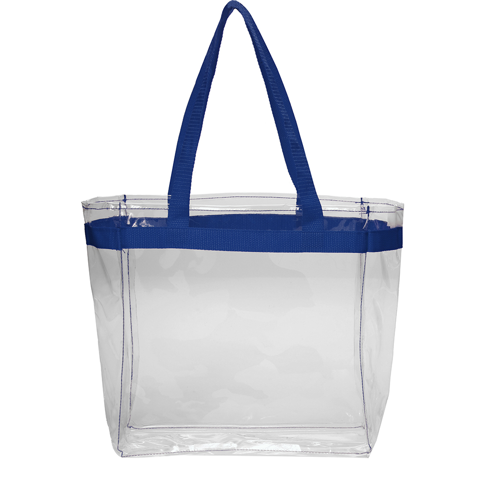 Personalized Color Handles Clear Plastic Tote Bags | TOT132 - DiscountMugs