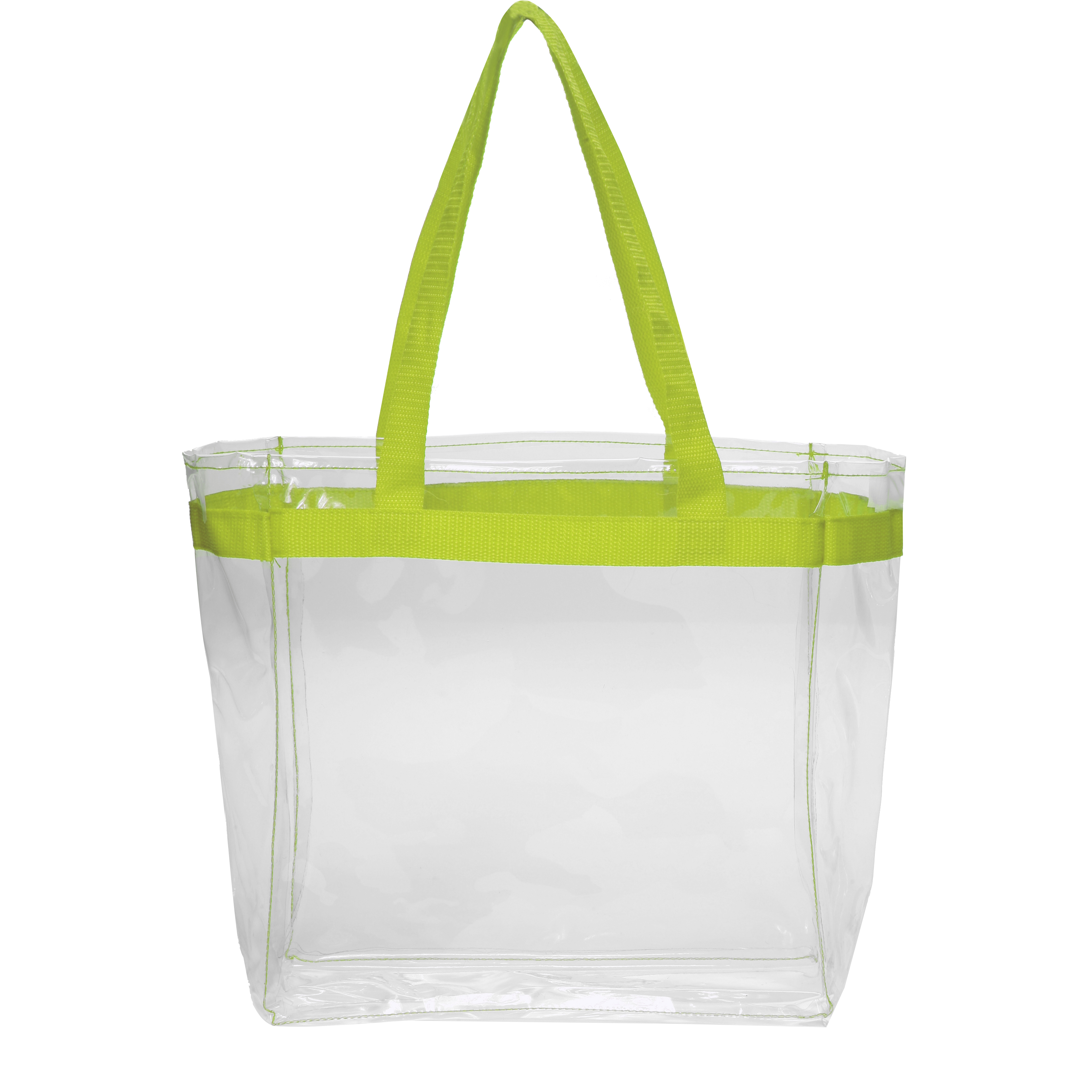 Personalized Color Handles Clear Plastic Tote Bags TOT132 DiscountMugs