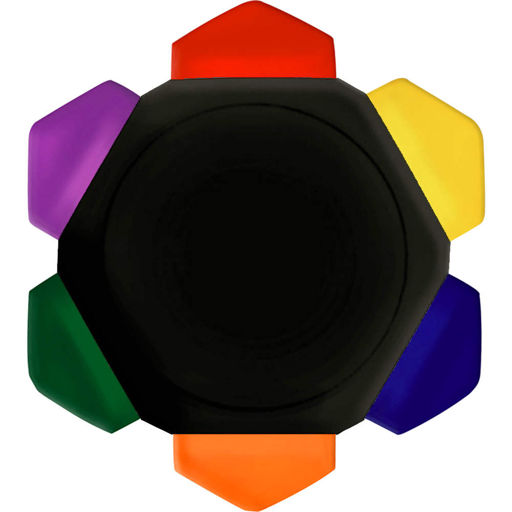 Printed Crayo Craze 6 Color Crayon Wheel Black Full Color Decal