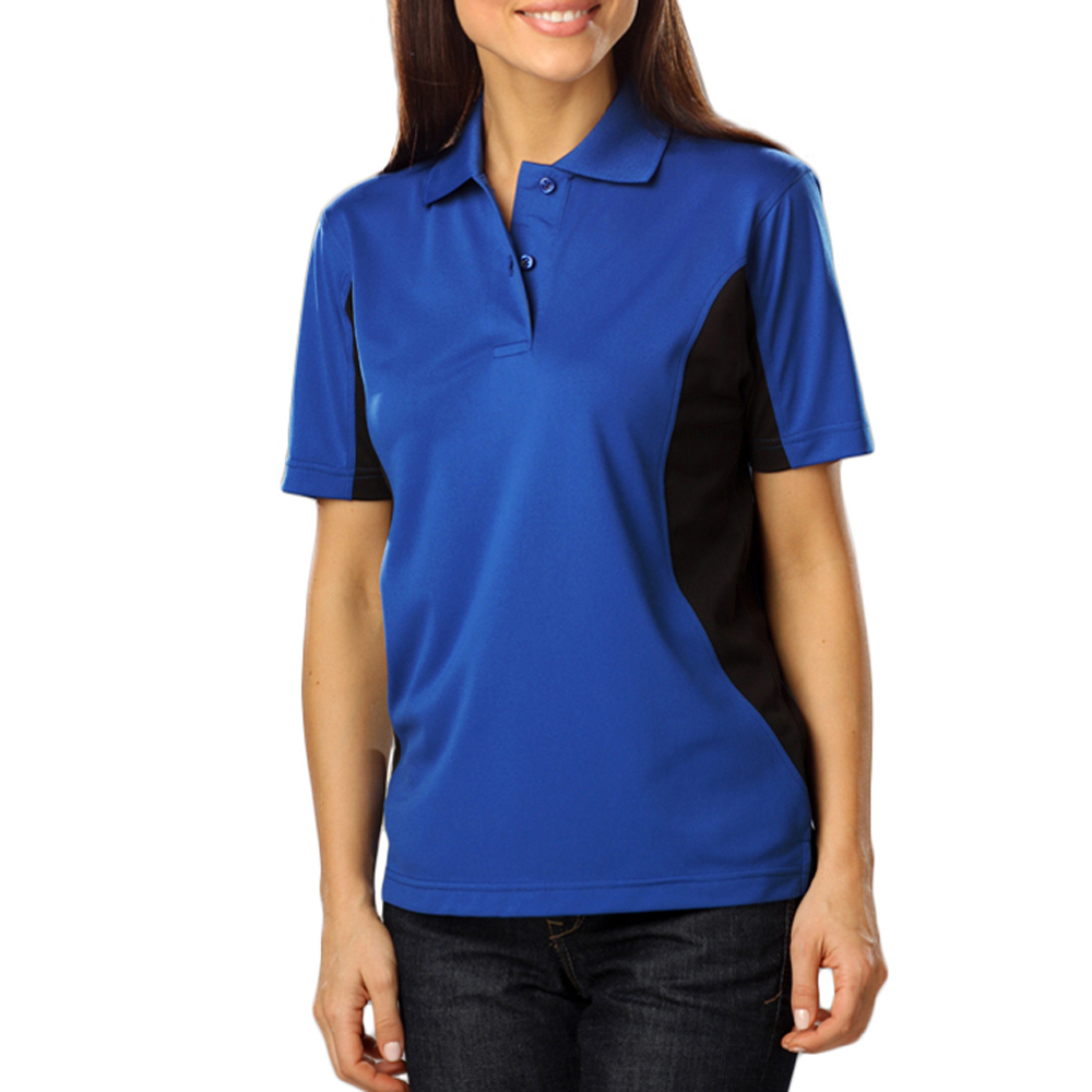 black and royal blue polo shirt