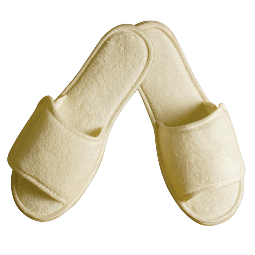 Personalized Terry Open Toe Slippers with Velcro Closure Large