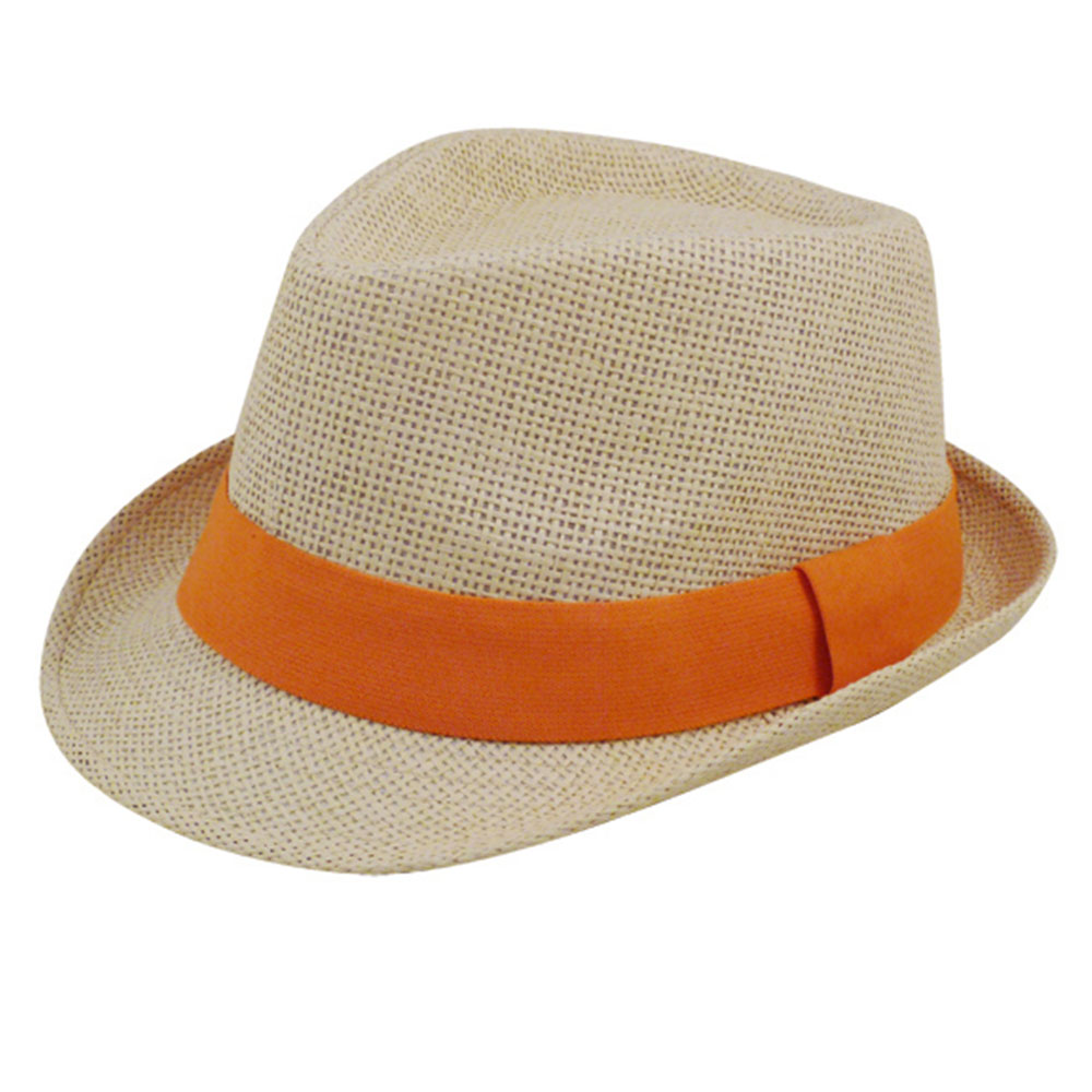 orange fedora hat