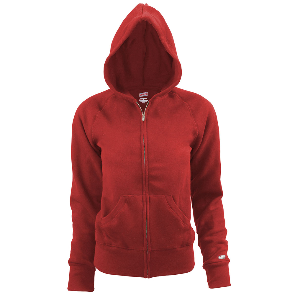 girls red zip hoodie