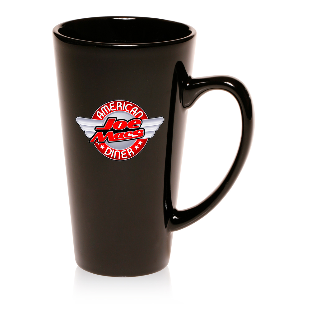 Promotional 16oz Cafe Coffee Mugs 240940 Black Blue